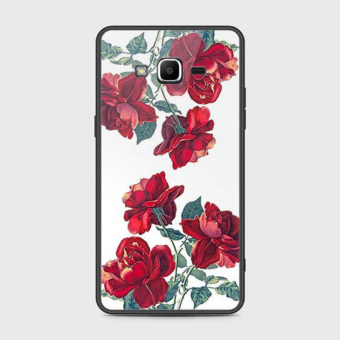 Samsung Galaxy J2 Prime Cover - Floral Series 2 - HQ Ultra Shine Premium Infinity Glass Soft Silicon Borders Case