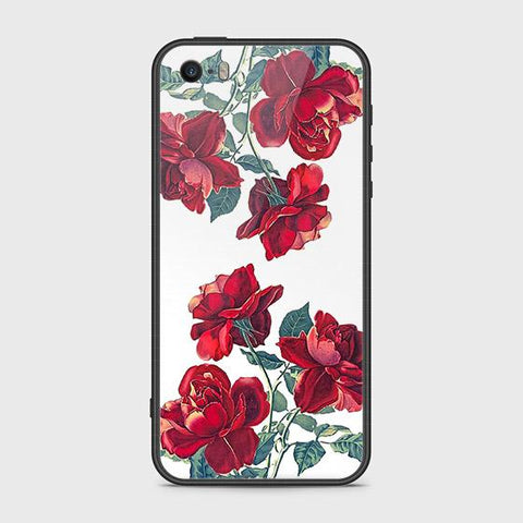 iPhone 5s Cover - Floral Series 2 - HQ Ultra Shine Premium Infinity Glass Soft Silicon Borders Case