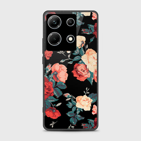 Infinix Note 30 Cover- Floral Series 2 - HQ Ultra Shine Premium Infinity Glass Soft Silicon Borders Case