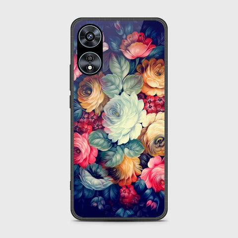 Oppo A58 4G Cover- Floral Series 2 - HQ Ultra Shine Premium Infinity Glass Soft Silicon Borders Case