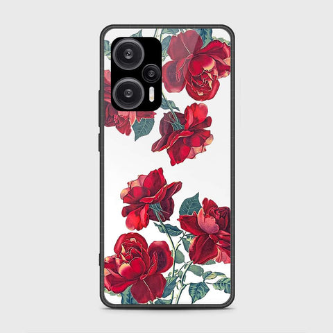 Xiaomi Poco F5  Cover- Floral Series 2 - HQ Ultra Shine Premium Infinity Glass Soft Silicon Borders Case