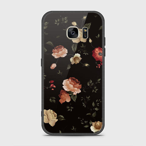 Samsung Galaxy S7 Cover- Floral Series 2 - HQ Ultra Shine Premium Infinity Glass Soft Silicon Borders Case