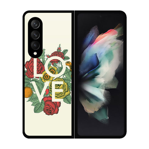 Samsung Galaxy Z Fold 3 5G Cover- Floral Series 2 - HQ Premium Shine Durable Shatterproof Case - Soft Silicon Borders