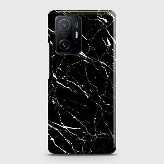 Xiaomi 11T Cover - Trendy Black Marble Printed Hard Case with Life Time Colors Guarantee
