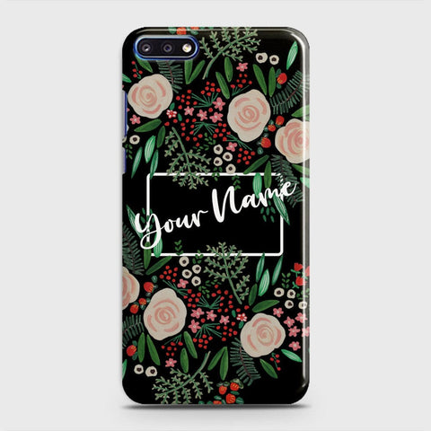 Huawei Y7 Pro 2018 Cover - Floral Series - Matte Finish - Snap On Hard Case with LifeTime Colors Guarantee