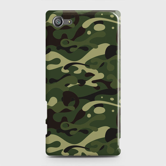 Sony Xperia Z5 Compact / Z5 Mini Cover - Camo Series - Forest Green Design - Matte Finish - Snap On Hard Case with LifeTime Colors Guarantee