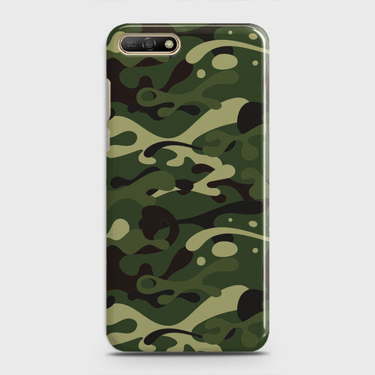 Huawei Y6 2018 Cover - Camo Series - Forest Green Design - Matte Finish - Snap On Hard Case with LifeTime Colors Guarantee
