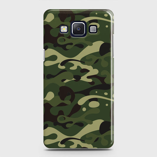 Samsung Galaxy E5 Cover - Camo Series - Forest Green Design - Matte Finish - Snap On Hard Case with LifeTime Colors Guarantee