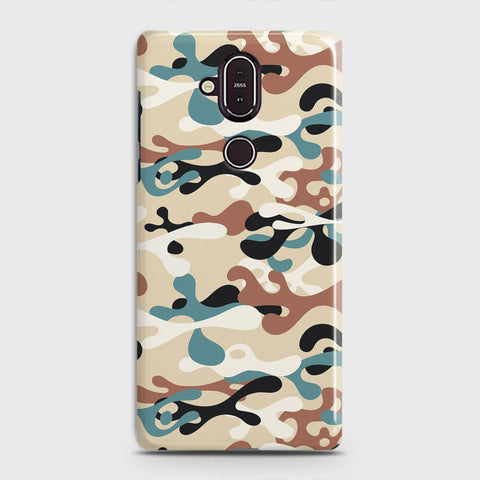 Nokia 8.1 Cover - Camo Series - Black & Brown Design - Matte Finish - Snap On Hard Case with LifeTime Colors Guarantee