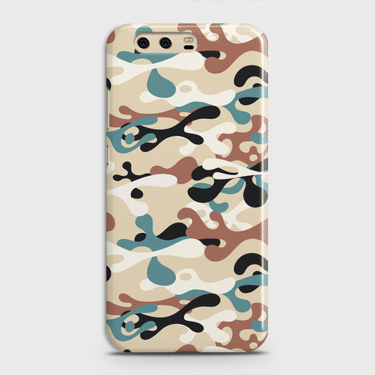 Huawei P10 Cover - Camo Series - Black & Brown Design - Matte Finish - Snap On Hard Case with LifeTime Colors Guarantee