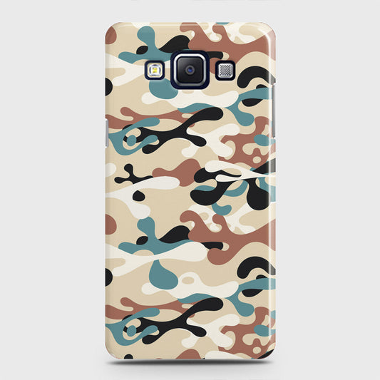 Samsung Galaxy E5 Cover - Camo Series - Black & Brown Design - Matte Finish - Snap On Hard Case with LifeTime Colors Guarantee