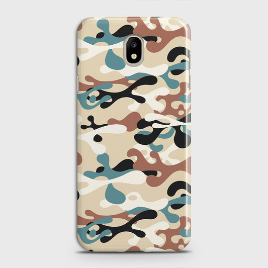 Samsung Galaxy J3 2018 Cover - Camo Series - Black & Brown Design - Matte Finish - Snap On Hard Case with LifeTime Colors Guarantee