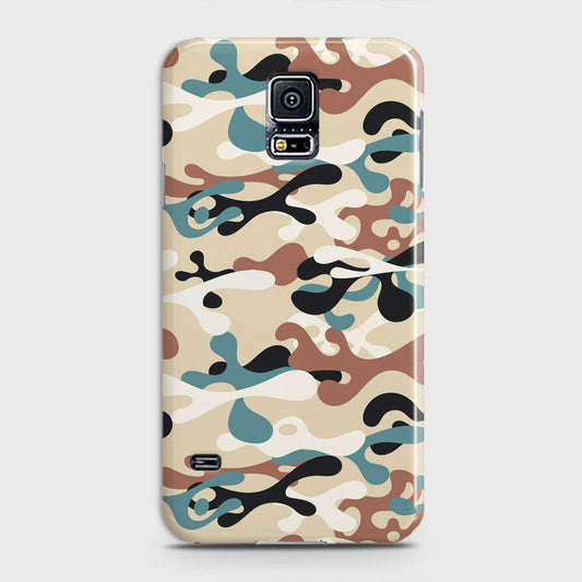 Samsung Galaxy S5 Cover - Camo Series - Black & Brown Design - Matte Finish - Snap On Hard Case with LifeTime Colors Guarantee