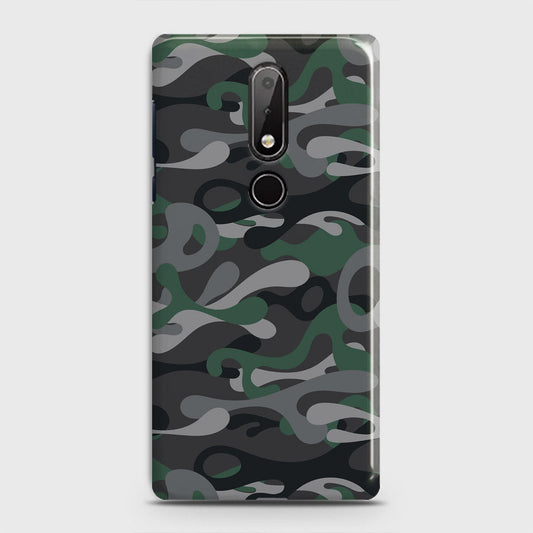 Nokia 7.1 Cover - Camo Series - Green & Grey Design - Matte Finish - Snap On Hard Case with LifeTime Colors Guarantee