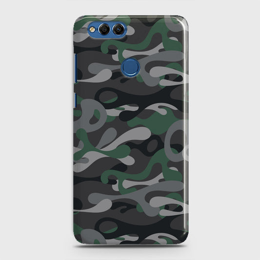 Huawei Honor 7X Cover - Camo Series - Green & Grey Design - Matte Finish - Snap On Hard Case with LifeTime Colors Guarantee
