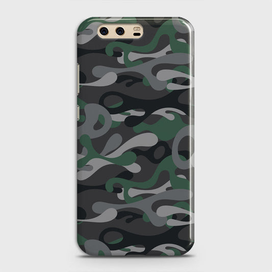 Huawei P10 Cover - Camo Series - Green & Grey Design - Matte Finish - Snap On Hard Case with LifeTime Colors Guarantee
