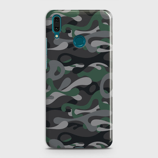 Huawei Y9 2019 Cover - Camo Series - Green & Grey Design - Matte Finish - Snap On Hard Case with LifeTime Colors Guarantee