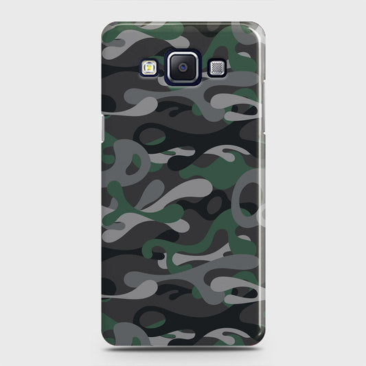 Samsung Galaxy E5 Cover - Camo Series - Green & Grey Design - Matte Finish - Snap On Hard Case with LifeTime Colors Guarantee