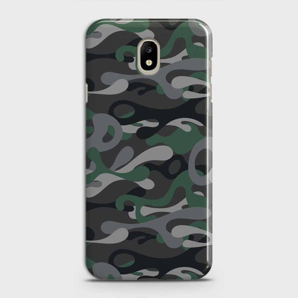 Samsung Galaxy J3 2018 Cover - Camo Series - Green & Grey Design - Matte Finish - Snap On Hard Case with LifeTime Colors Guarantee
