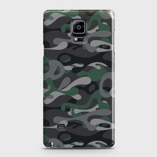 Samsung Galaxy Note 4 Cover - Camo Series - Green & Grey Design - Matte Finish - Snap On Hard Case with LifeTime Colors Guarantee