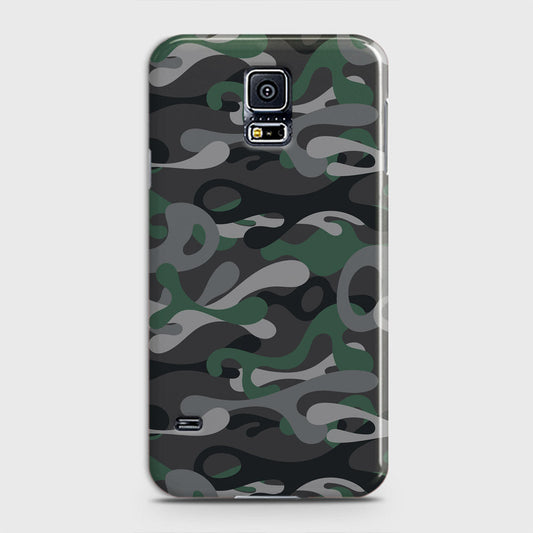 Samsung Galaxy S5 Cover - Camo Series - Green & Grey Design - Matte Finish - Snap On Hard Case with LifeTime Colors Guarantee