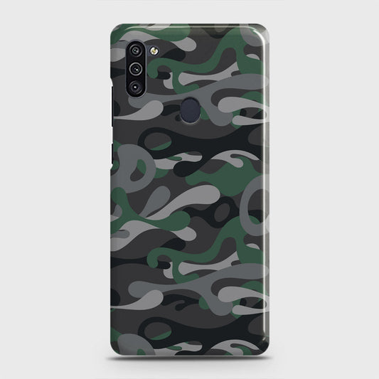 Samsung Galaxy M11 Cover - Camo Series - Green & Grey Design - Matte Finish - Snap On Hard Case with LifeTime Colors Guarantee