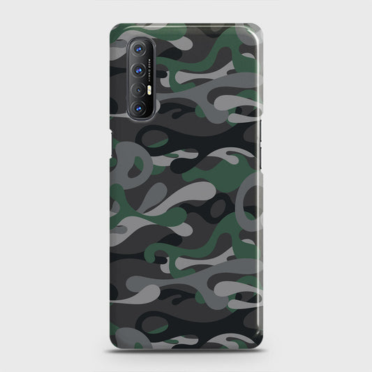 Oppo Reno 3 Pro Cover - Camo Series - Green & Grey Design - Matte Finish - Snap On Hard Case with LifeTime Colors Guarantee