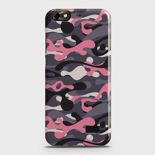 Huawei Honor 4C Cover - Camo Series - Pink & Grey Design - Matte Finish - Snap On Hard Case with LifeTime Colors Guarantee