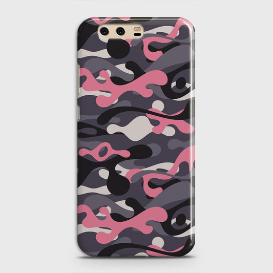 Huawei P10 Cover - Camo Series - Pink & Grey Design - Matte Finish - Snap On Hard Case with LifeTime Colors Guarantee
