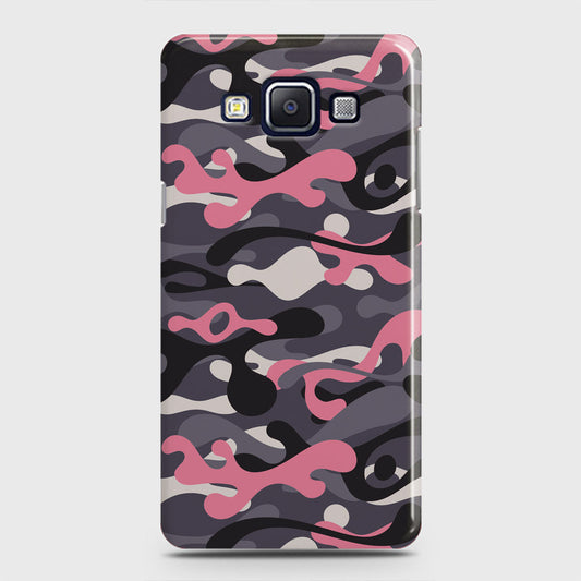 Samsung Galaxy E5 Cover - Camo Series - Pink & Grey Design - Matte Finish - Snap On Hard Case with LifeTime Colors Guarantee