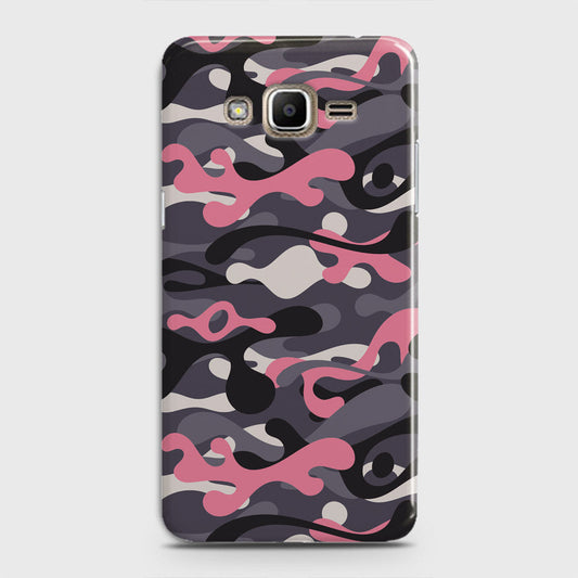 Samsung Galaxy J3 2016 / J320 Cover - Camo Series - Pink & Grey Design - Matte Finish - Snap On Hard Case with LifeTime Colors Guarantee