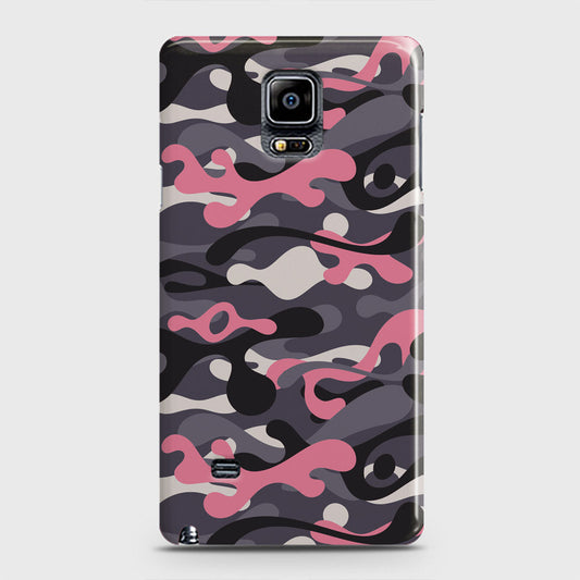Samsung Galaxy Note 4 Cover - Camo Series - Pink & Grey Design - Matte Finish - Snap On Hard Case with LifeTime Colors Guarantee