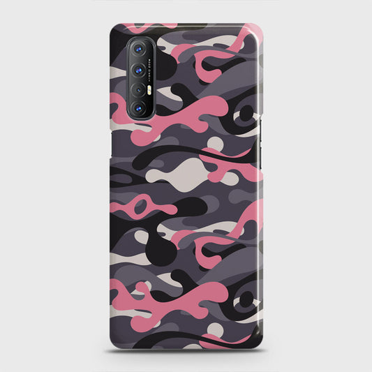 Oppo Reno 3 Pro Cover - Camo Series - Pink & Grey Design - Matte Finish - Snap On Hard Case with LifeTime Colors Guarantee