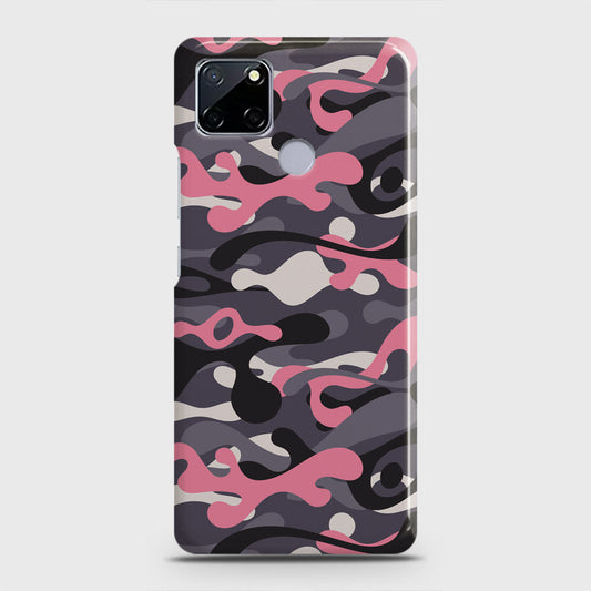Realme Narzo 30A Cover - Camo Series - Pink & Grey Design - Matte Finish - Snap On Hard Case with LifeTime Colors Guarantee