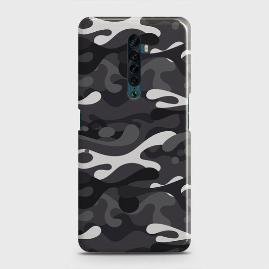 Oppo Reno 2 Cover - Camo Series - White & Grey Design - Matte Finish - Snap On Hard Case with LifeTime Colors Guarantee