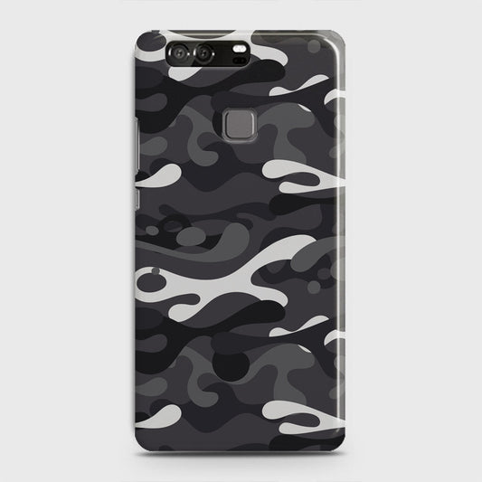 Huawei P9 Cover - Camo Series - White & Grey Design - Matte Finish - Snap On Hard Case with LifeTime Colors Guarantee