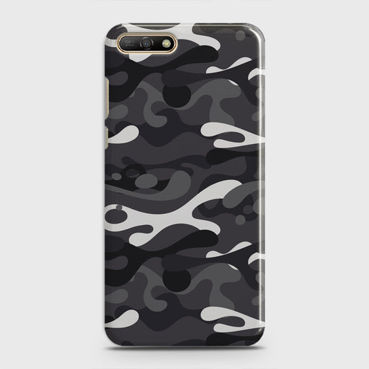 Huawei Y6 2018 Cover - Camo Series - White & Grey Design - Matte Finish - Snap On Hard Case with LifeTime Colors Guarantee