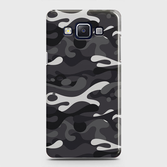 Samsung Galaxy E5 Cover - Camo Series - White & Grey Design - Matte Finish - Snap On Hard Case with LifeTime Colors Guarantee