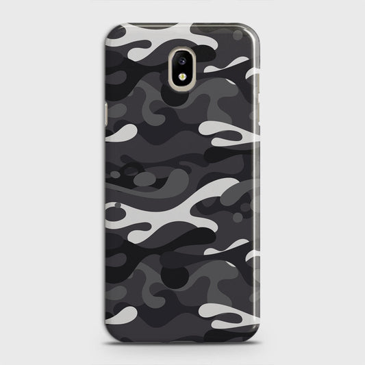 Samsung Galaxy J3 2018 Cover - Camo Series - White & Grey Design - Matte Finish - Snap On Hard Case with LifeTime Colors Guarantee