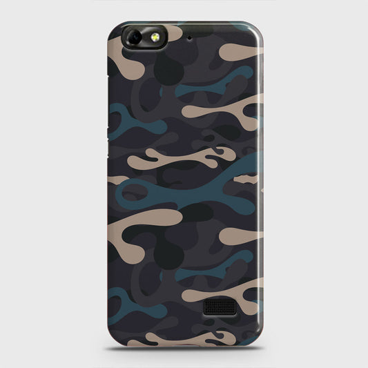 Huawei Honor 4C Cover - Camo Series - Blue & Grey Design - Matte Finish - Snap On Hard Case with LifeTime Colors Guarantee