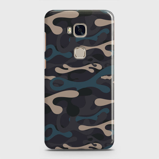 Huawei Honor 5X Cover - Camo Series - Blue & Grey Design - Matte Finish - Snap On Hard Case with LifeTime Colors Guarantee