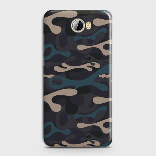 Huawei Y5 II Cover - Camo Series - Blue & Grey Design - Matte Finish - Snap On Hard Case with LifeTime Colors Guarantee