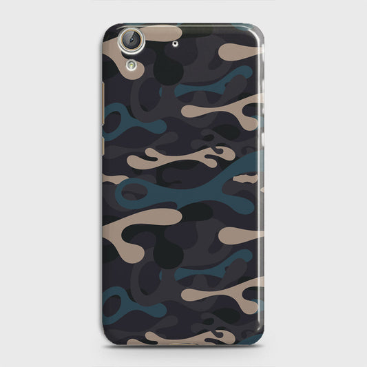 Huawei Y6 II Cover - Camo Series - Blue & Grey Design - Matte Finish - Snap On Hard Case with LifeTime Colors Guarantee
