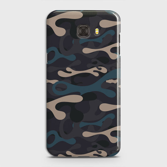 Samsung Galaxy C5 Cover - Camo Series - Blue & Grey Design - Matte Finish - Snap On Hard Case with LifeTime Colors Guarantee