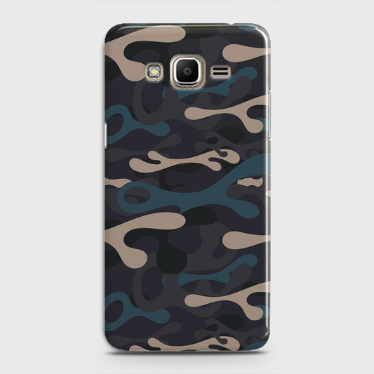 Samsung Galaxy J3 2016 / J320 Cover - Camo Series - Blue & Grey Design - Matte Finish - Snap On Hard Case with LifeTime Colors Guarantee