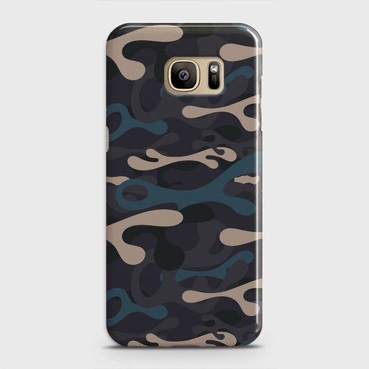 Samsung Galaxy Note 7 Cover - Camo Series - Blue & Grey Design - Matte Finish - Snap On Hard Case with LifeTime Colors Guarantee