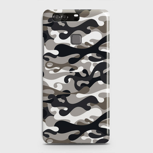 Huawei P9 Cover - Camo Series - Black & Olive Design - Matte Finish - Snap On Hard Case with LifeTime Colors Guarantee