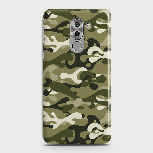 Huawei Honor 6X Cover - Camo Series - Light Green Design - Matte Finish - Snap On Hard Case with LifeTime Colors Guarantee