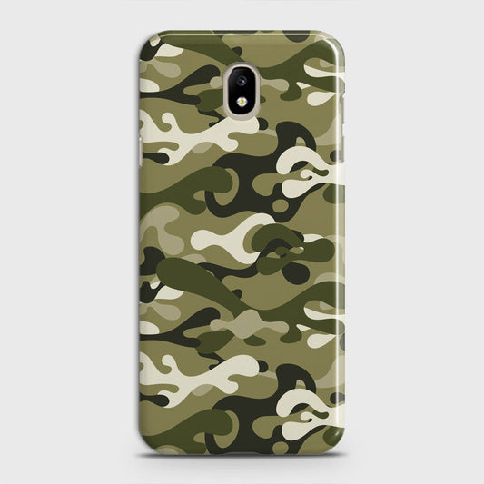 Samsung Galaxy J3 2018 Cover - Camo Series - Light Green Design - Matte Finish - Snap On Hard Case with LifeTime Colors Guarantee