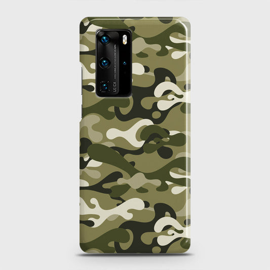 Huawei P40 Pro Cover - Camo Series - Light Green Design - Matte Finish - Snap On Hard Case with LifeTime Colors Guarantee